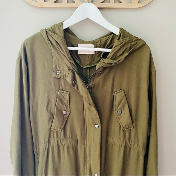 Love Tree Long Zip Up Jacket Green Sz Small - Picture 2 of 14